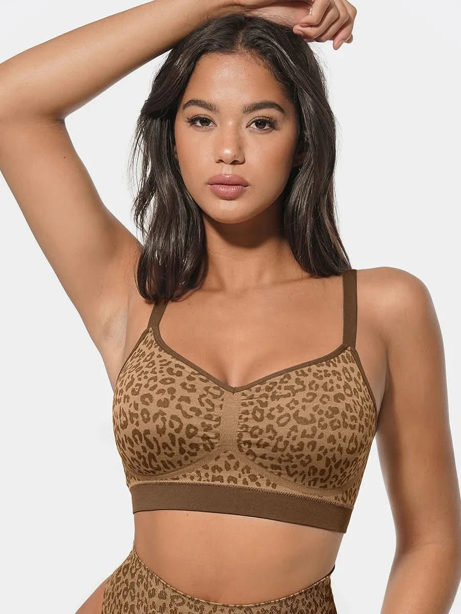 Leopard Print Wireless Padded Push-Up Bra