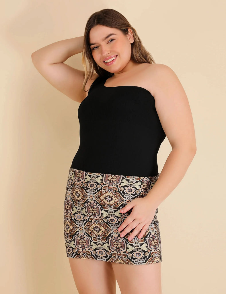 One Shoulder Waist Sculpting Tummy Control seamless shapewear bodysuit