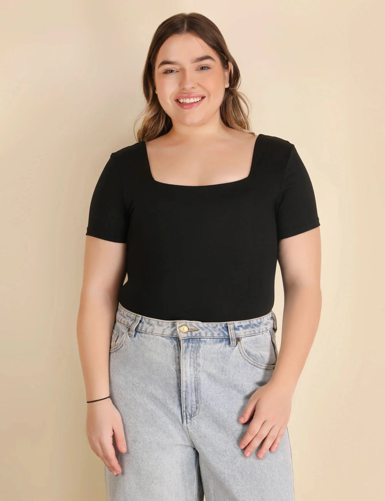 black bodysuit top