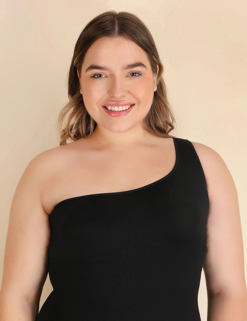 one shoulder shaper dress