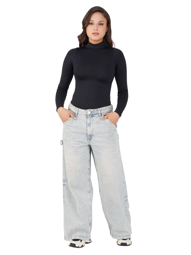 turtle neck black bodysuit