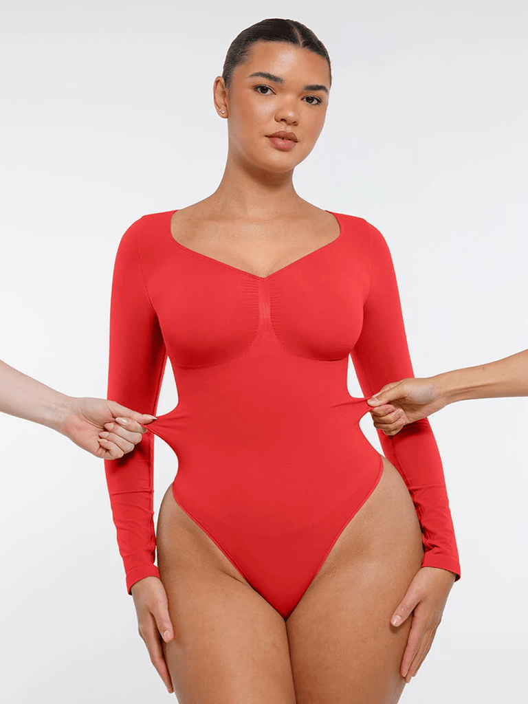 womens red bodysuit